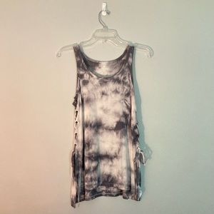 American Eagle Ribbed “Soft & Sexy” Tie-Dye Tank w Ties/Laces on Sides (Size XS)